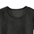 thumbnail image 6 of SGFCWSX Girls Summer Outfits Kids Ribbed Knit Short Sleeve Long Pants 2 Piece Soft Casual Playwear Sets Black Size 1-2 Years, 6 of 6