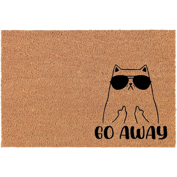 Welcome Doormat Door Mat Gift Go Away Cat Corner Funny 16x24 inch