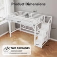 thumbnail image 3 of Aukfa Twin XL Metal Loft Bed with Storage Stairs, Shelves, Wardrobe, USB Ports & LED Lights, Heavy-Duty Bed Frame for Adults & Kids, White, 3 of 8