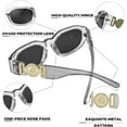 thumbnail image 5 of FEISEDY Retro Trendy Rectangle Sunglasses Women Men Vintage 90s Small Narrow Square Sunglasses B2322, 5 of 13
