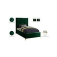 thumbnail image 2 of Meridian Furniture Cruz Solid Wood Tufted Velvet Twin Bed in Green, 2 of 5