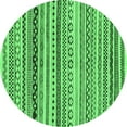 thumbnail image 1 of Ahgly Company Indoor Round Abstract Emerald Green Modern Area Rugs, 3' Round, 1 of 4