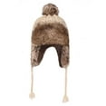 thumbnail image 2 of Lovebay Womens Winter Knitted Ushanka Hat, Ear Flaps Windproof with Pom Pom Beige, 2 of 3