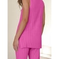 thumbnail image 2 of 2 Pieces Outfits Sleeveless Knit Top & Pants Sets Lounge Long Pajamas Set, 2 of 5