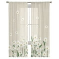 thumbnail image 3 of Spring Floral Daisy Sheer Curtains 84 Inches Long 2 Panels Set, Window Sheer Curtains for Living Room/Bedroom, Flower Burlap Texture Light Filtering Rod Pocket Curtain 52'' x 84'' x 2, 3 of 7