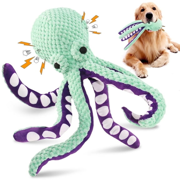 Squeaky Plush Dog Toy for Aggressive Chewers – Durable Chew Toy for Large & Medium Dogs with Teeth Cleaning