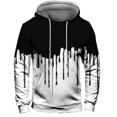 thumbnail image 6 of Men's Loose Fit Hoodie with Watercolor Print, Casual Long Sleeve Pullover Sweatshirt, Soft Brushed Fleece for Streetwear, Winter Comfort, Christmas Holiday Season,Black,L, 6 of 6