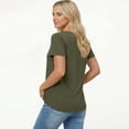 thumbnail image 6 of SUNBS Shirts for Women Short Sleeve Blouses Summer V Neck Tops Casual Dressy Boho Tunic Business Work Clothes School Outfit, 6 of 8