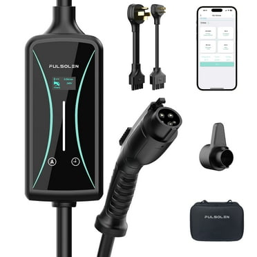 Fulsolen Level 2 EV Charger 32Amp/7.6kW/240V Electric Vehicle Charging Station with NEMA 5-15 and NEMA 14-50 Outlet