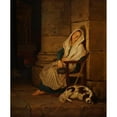 thumbnail image 3 of Philipp von Foltz 20x24 Black Modern Framed Museum Art Print Titled - Sleeping Italian Beggar Girl in a Roman Church (1836), 3 of 5