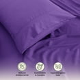 thumbnail image 6 of Lux Decor Rayon from Bamboo Blend Sheets Queen Size - 4 Piece Deep Pocket Bed Sheets Set, Purple, 6 of 9