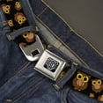 thumbnail image 2 of Buckle-Down Belt, Seatbelt Buckle Belt, Owls Scattered Black Brown Yellow, 30 to 44 Inches, 2 of 9