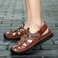 thumbnail image 5 of Mens Casual Sandals Outdoor Breathable Fisherman Closed Toe Anti Slip Beach Shoes Lightweight Comfortable Red 11.5 US, 5 of 7