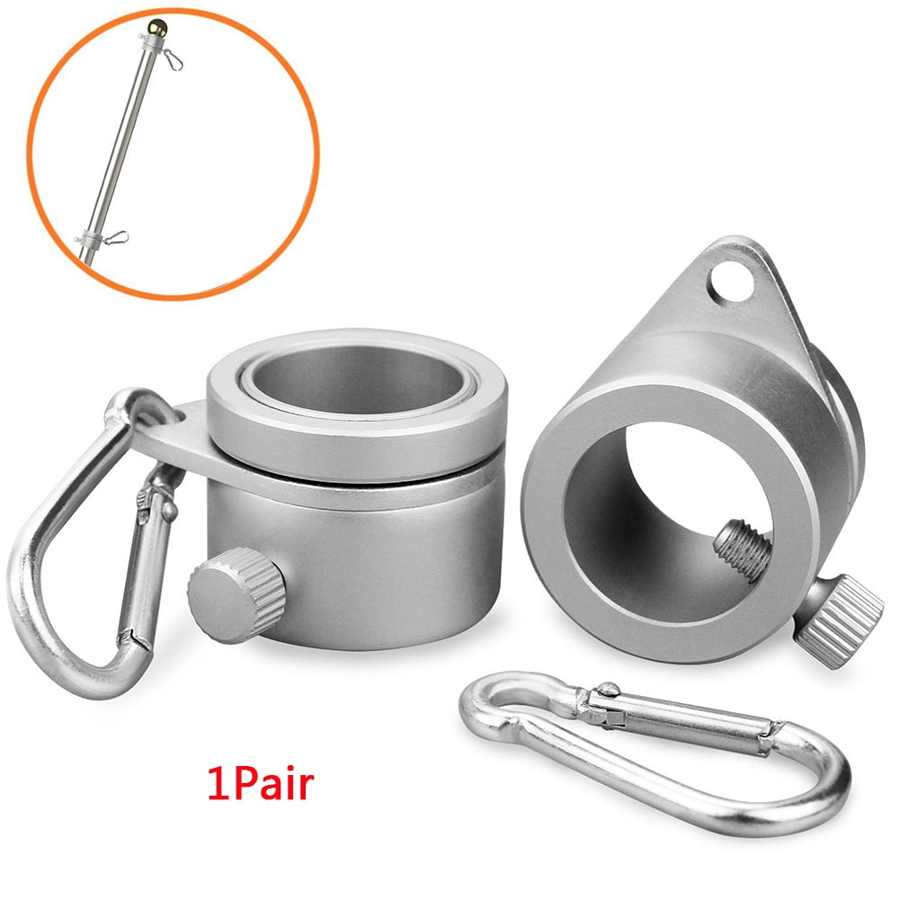 1Pair Flag Pole Kit Flag Pole Ring With Carabiner Pole Attachments Anti