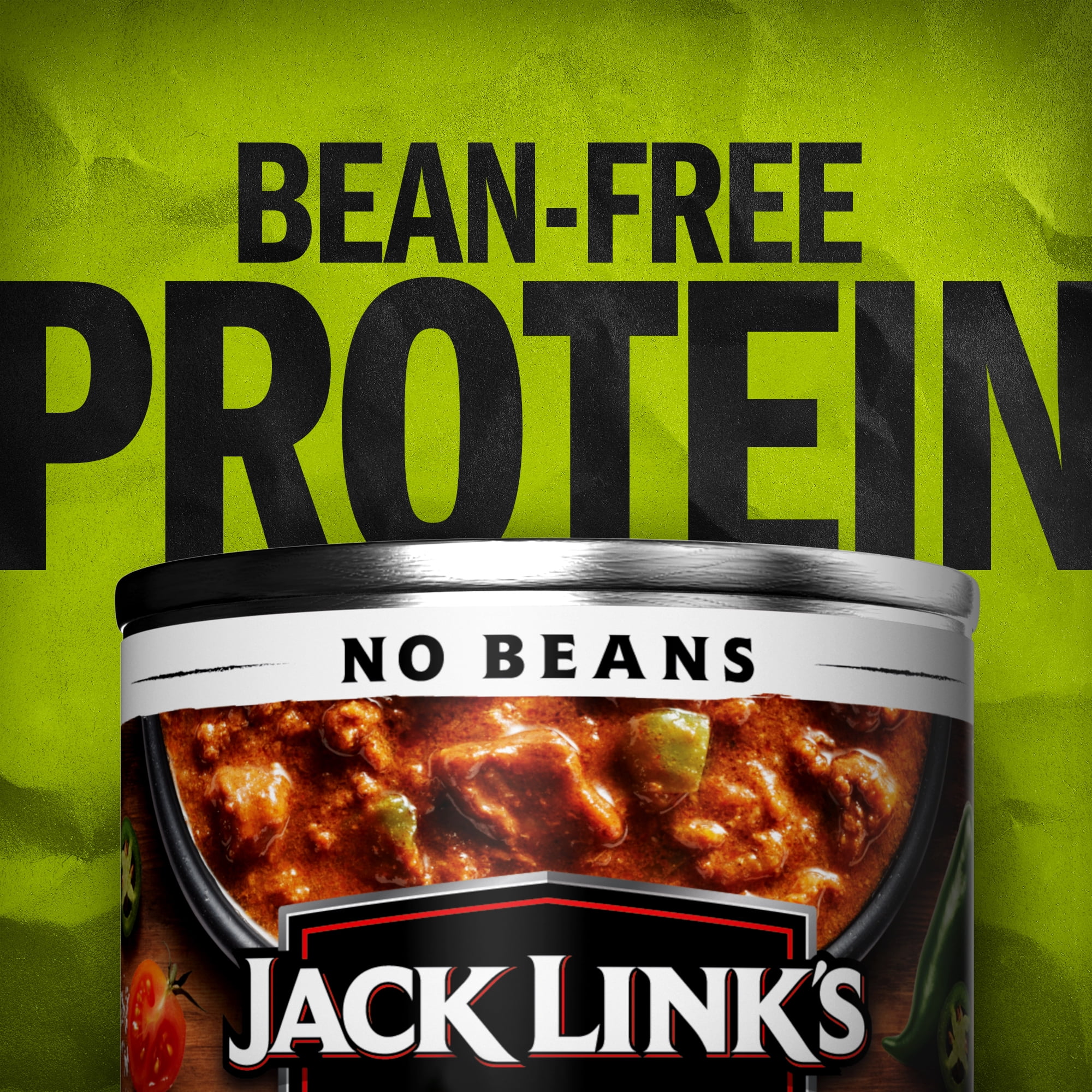 Jack Link's Chili, Jalapeño Flavored, No Beans, 15Ounce Can, Hearty Chili Made with 100% Beef