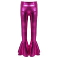 thumbnail image 5 of inlzdz Girls Jazz Dance Outfits Long Sleeve Sequin Tassels Jacket Bell-bottom Metallic Pants for Performance Hot Pink 14, 5 of 6