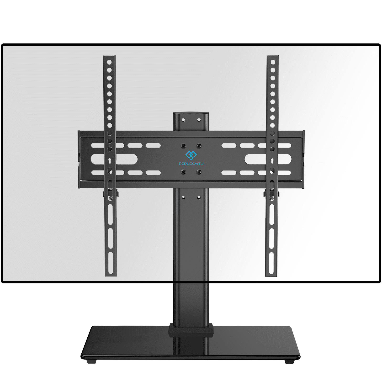 PERLESMITH Tabletop Universal TV Stand for 37- 55 inch TVs with Height Adjustable & Wire Management