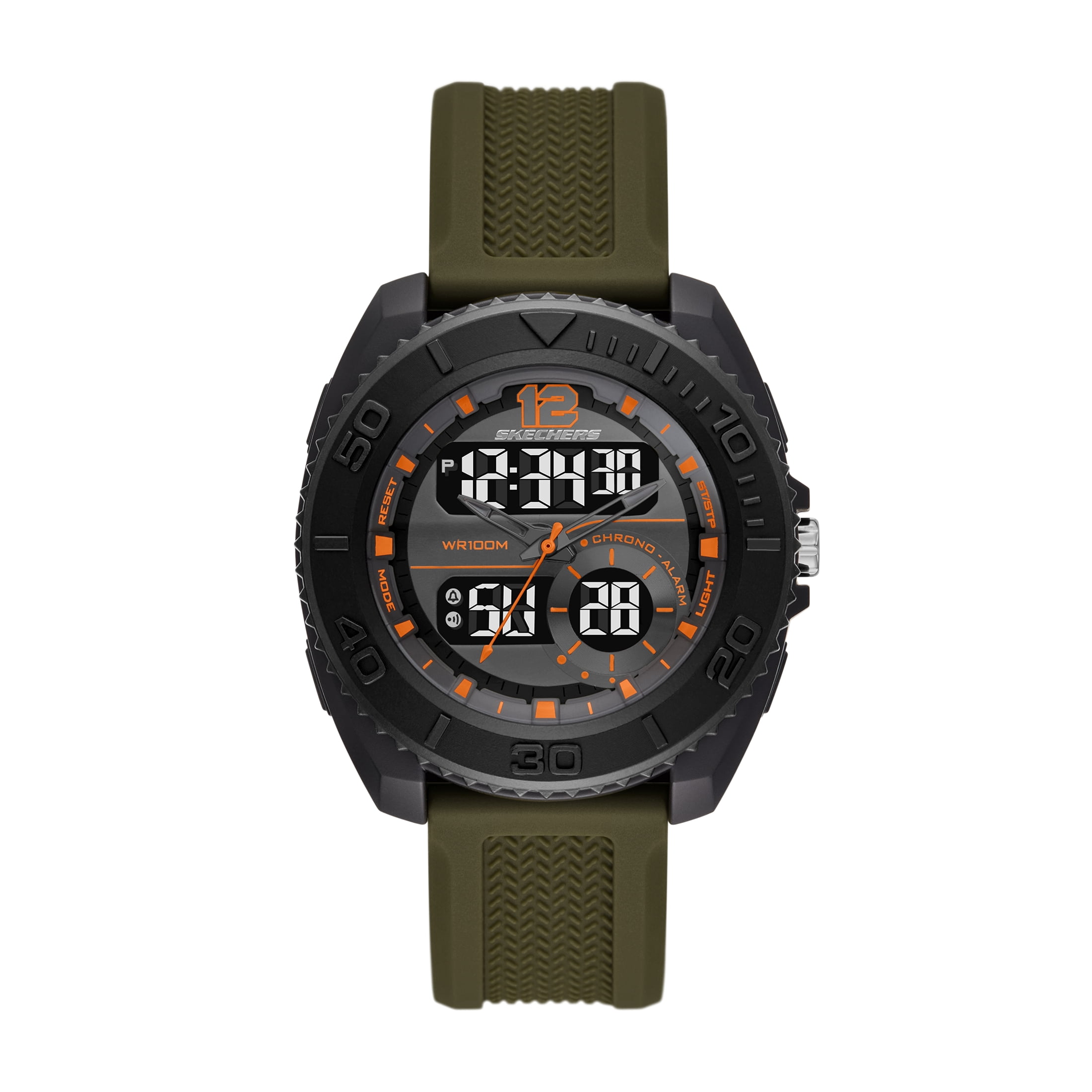Skechers Men's Lawndale Analog-Digital Chronograph Watch, Color: Gunmetal, Olive (Model: SR5201) Skechers Lawndale Analog Digital Chronograph Watch -