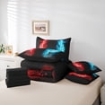thumbnail image 6 of Feelyou Lightning Abstract Boy Twin Bedding Sets 7pcs, Red Blue Watercolor Comforter Set, 6 of 8
