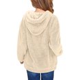 thumbnail image 3 of Tao Tao Girls Fuzzy Fleece Pullover Hoodies Sweatshirt Casual Loose Outwear Coat With Pockets Beige 130, 3 of 6