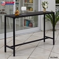 thumbnail image 2 of Hassch 55.1" Counter Height Pub Table, Weather-Resistant Iron Bar Table with Slatted Top and Adjustable Feet, for Patio, Deck, Garden or Indoor Use, 380lbs Weight Capacity, Black, 2 of 8
