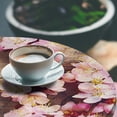 thumbnail image 2 of Ambesonne Flower Fitted Round Tablecloth, Spring Blossom on Wood, 45"- 56" Diameter, Pink Brown, 2 of 4