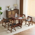 thumbnail image 2 of VINGLI Folding Dining Table Extendable Drop Leaf Foldable Table 5 Piece with 4 Chairs 2 Drawers and Wheels for Kitchen Space Saving，Natural, 2 of 20