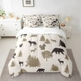 thumbnail image 2 of Erosebridal Cartoon Rustic Bed in a Bag King size, Bear Fox Print Bed Set, Kawaii Animal Decor, 7pcs, 2 of 5