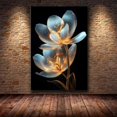 thumbnail image 4 of Mudket Framed,Luxury Canvas Wall Art,Ready to Hang,Golden Floral Canvas Print,Modern Botanical Wall Decor,Flower Wall Pictures, for Bedroom Living Room Bathroom Office Decor - 12"L x 8"W, 4 of 10