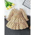 thumbnail image 3 of Suealasg Baby Girl Casual Dress 3 6 9 12 18 24 Months Infant Girls Long Sleeve Square Neck Stars Print A-line Dress Newborn Girl Spring Fall Dress, 3 of 7