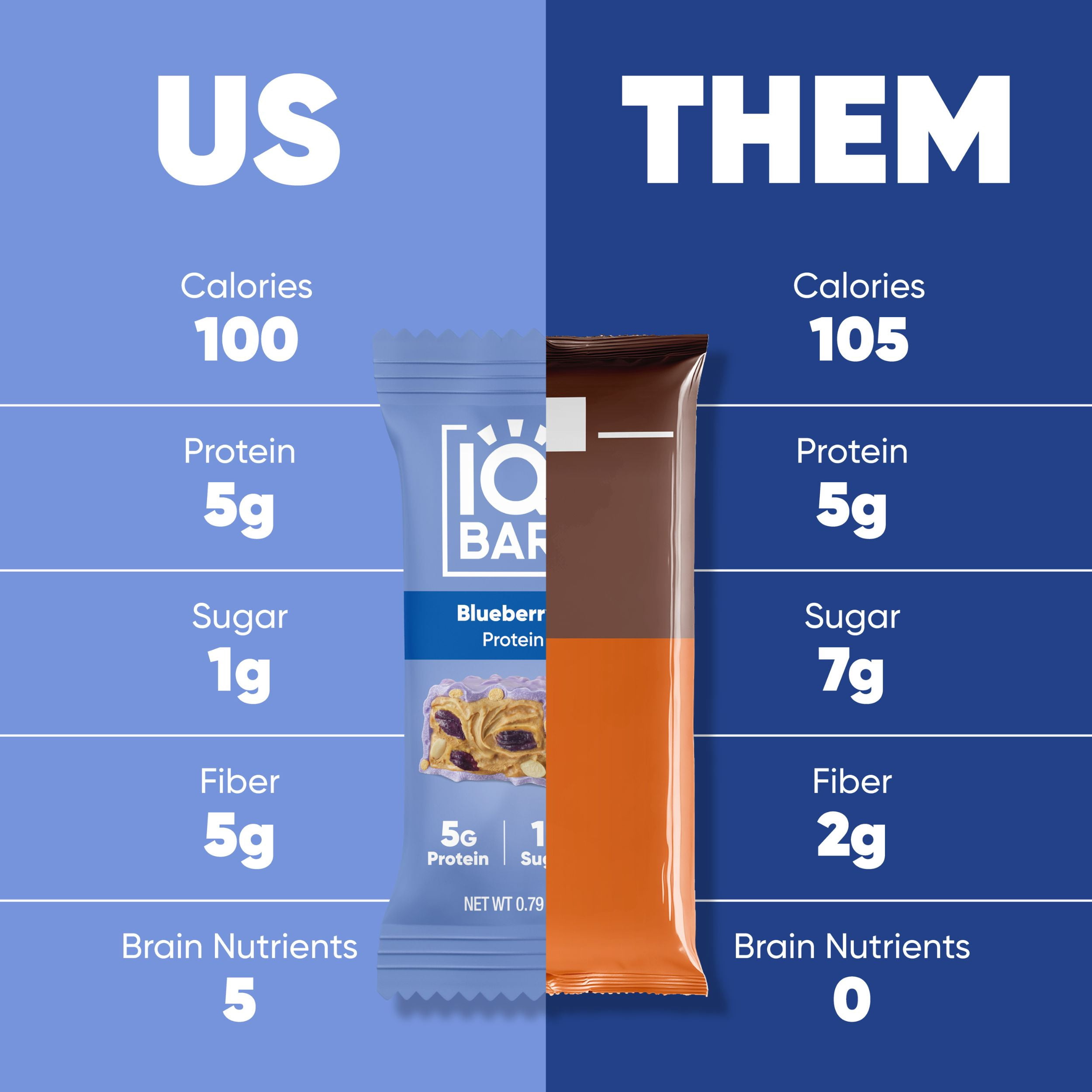 IQBAR Bites Blueberry 10 Count - High Protein, High Fiber, Low Sugar Snack - Clean Label Project Certified