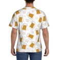 thumbnail image 3 of Vsdgher Beer Print Men's Dry Fit Mesh Athletic Shirts Moisture Wicking Tennis T-Shirt Tops, 3 of 9
