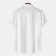 thumbnail image 4 of Huresd Men's Wrinkle Free Untucked Cuban Shirt Business Casual Button Down Tops Short Sleeve Solid Color Shirt White 2XL, 4 of 4