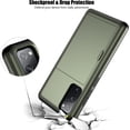 thumbnail image 5 of Samsung S20 FE Case with Card Holder Dual Layer Heavy Duty Protective Galaxy S20 FE Case Hidden Card Slot Slim Wallet Case for Samsung S20 FE 5G 6.5''(Green), 5 of 13