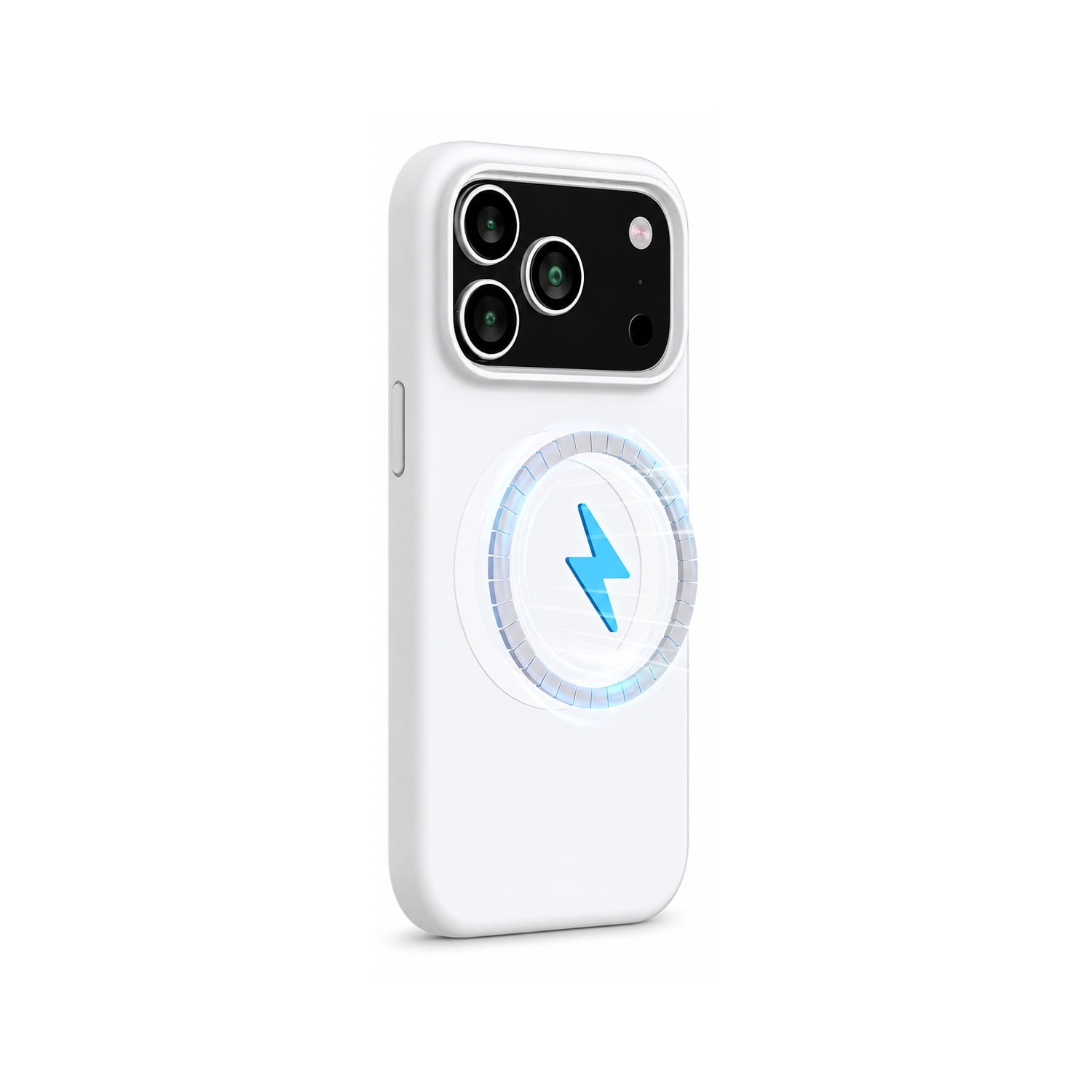 Elegant Soft Silicone Wireless Charging Cover for iPhone 17 Pro Max - White