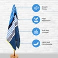 thumbnail image 5 of Superior Mira Striped Cotton Large Oversized Beach Towel, 34" x 68", Blue/ Navy, 5 of 12