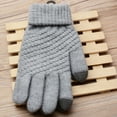 thumbnail image 5 of Grofry Women Gloves,Stylish Winter Soft Warm Knitted Stretch Full Finger Touch Screen Gloves Grey, 5 of 8