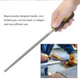 thumbnail image 4 of 10in Round Mill Steel File Rasp, Handle, Sharpening Tool for Metal Leather Projects,Steel File with Ergonomic Handle,Narrow Files for Holes, Cambered, 4 of 7