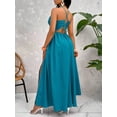 thumbnail image 2 of Crisscross Tie Backless Halter Swing Maxi Dress for Women, 2 of 10