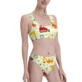 thumbnail image 2 of Daiia Heavy Equipment printed 2 piece Swimsuit Bikinis for Women High Waisted Racerback Bathing Suits Summer Tummy Control Scoop Neck Swimwear-Large, 2 of 8
