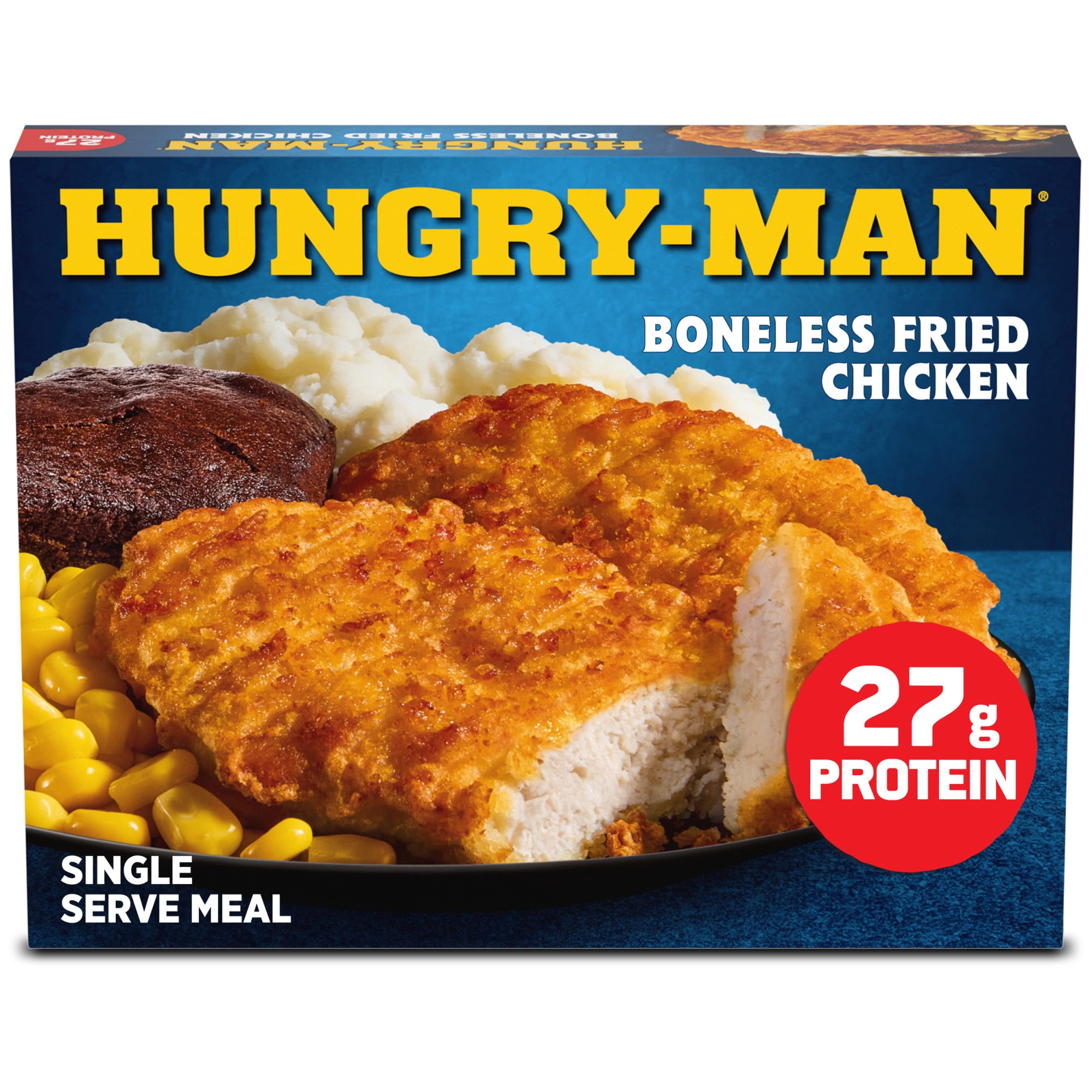 Hungry-Man Boneless Fried Chicken, 27g of Protein, 7g of Fiber, Frozen Meal, 16 oz