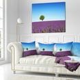 thumbnail image 2 of Designart Green Tree among Lavender Flowers - Landscape Wall Throw Pillow - 18x18, 2 of 4