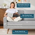 thumbnail image 5 of 65.4" Loveseat Sofa, Comfy Grey Linen - Mid-Century Modern Small Couch with Spring Cushion, Solid Wood Frame, Tool-Free Assembly - Perfect for Living Room, Bedroom, Office, 5 of 8