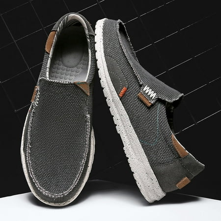 

Men‘s Canvas Loafer Shoes Breathable Lightweight Casual Slip On Shoes
