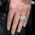 thumbnail image 4 of SHELOVES Mens Wedding Rings 925 Sterling Silver Rings Wedding Band for Man Round Cut AAAAA Cubic Zirconia CZ Size 12, 4 of 7