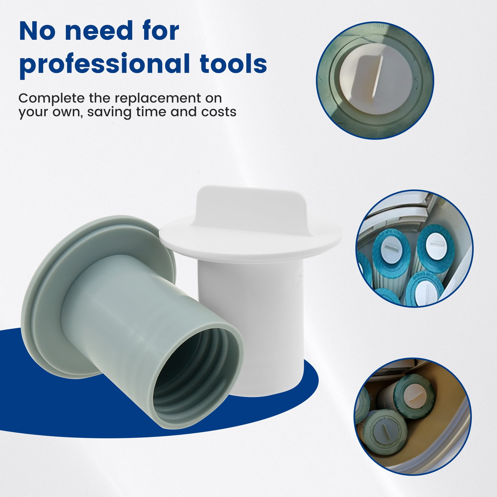 5Pcs Hot Tub Filter Standpipe Caps Replacement Parts for Hot Tub Filter Standpipe in White