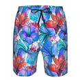 thumbnail image 3 of Goofa Bright Flowers Printed Mens Swim Trunks Summer Quick Dry Short Beach Swimwear Bathing Suits-Medium, 3 of 9
