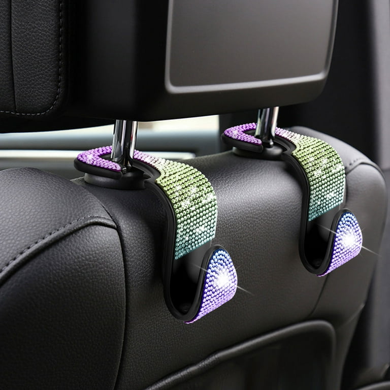 Car Headrest Hook Hanger Purse Premium Leather Stainless Steel Car Seat Head  Rest Storage Organizer Handbag Compatible With Car Hook 