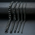 thumbnail image 4 of 3-11mm Thick Waterproof Chain Bracelet for Men Stainless Steel Cuban Chain Wristband Classic Punk Heavy Men's Jewelry GC, 4 of 6