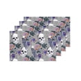 thumbnail image 4 of MKHERT Halloween Watercolor Gothic Floral Paisley Flowers Skull and Raven Placemats Table Mats for Dining Room Kitchen Table Decoration 12x18 inch,Set of 4, 4 of 4